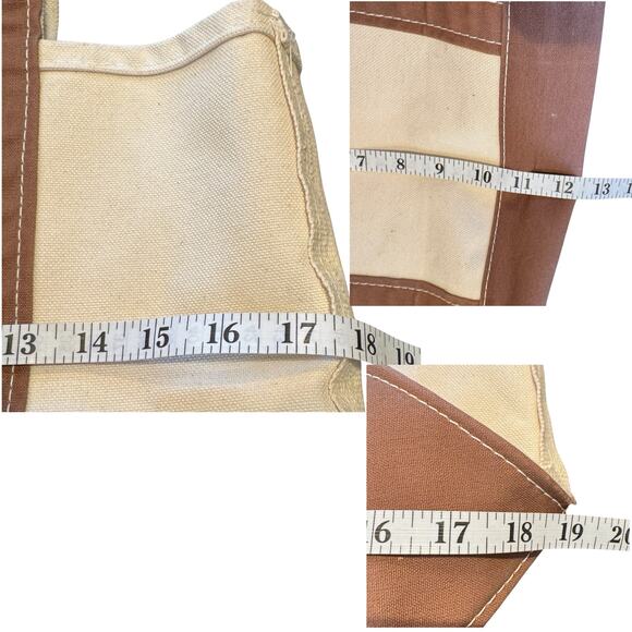 L.L. Bean Made in USA Canvas Boat & Tote Bag Brown Straps Vintage 1990's - Picture 8 of 8